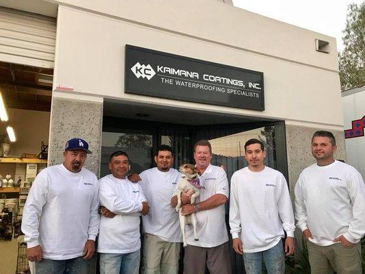 The Kaimana team in front of our office entrance.