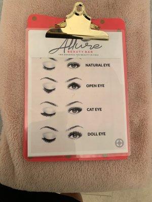 Lash Styles Offered