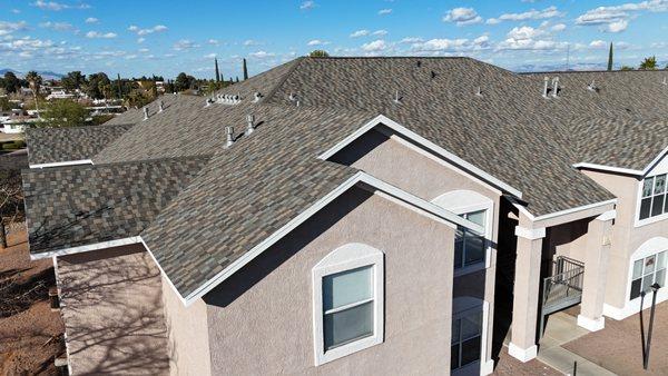 Apartments with freshly painted fascia and whole new roof