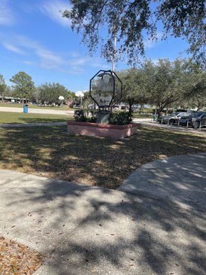 Art structure outside of Northdale Rec Center