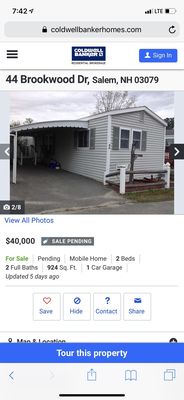 the house listing says "sale pending"