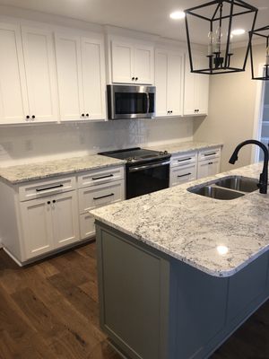 Custom painted kitchen cabinets