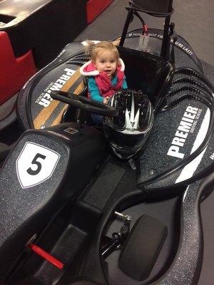 Our youngest driver is ready to go.