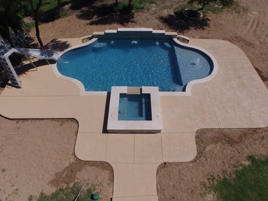 Brent P, Leander, Tx Custom Pool & BBQ. - This view from our drone shows that thes pools look stunning from ANY Angle,.