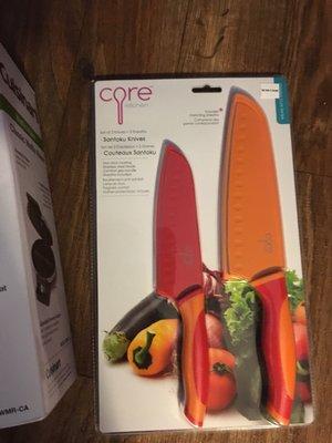 A set of inexpensive chef knives to replace my dull ones. Bought with the $50 card. About 12 dollars.