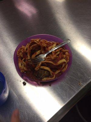 Homemade spaghetti and meatballs