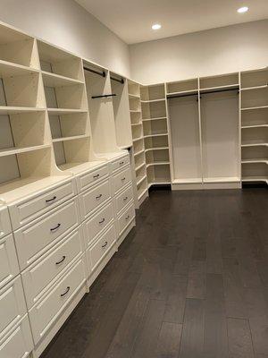 Great closet system they helped design. We especially love the corner shelves. No wasted or hard to reach space.