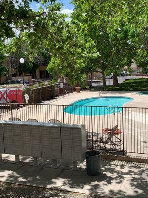 View of mailboxes & Pool