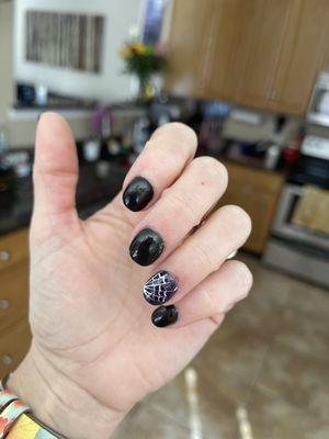 Halloween nails, dip, hand painted design