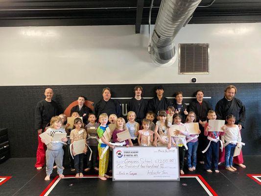 Karate on Campus fundraiser graduation