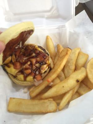 Santa Fe Burger and Steak Fries.