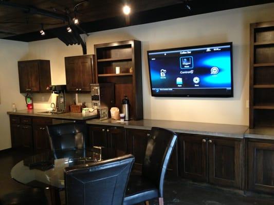 Lounge with multimedia, all controlled on an iPad. We love our new Kazar system!