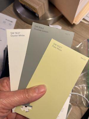 Exterior color selections.