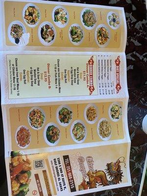 Back of menu