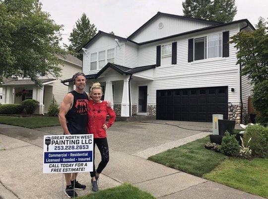 Two of our very satisfied customers with their home freshly painted.