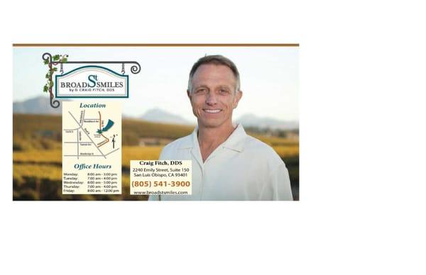 Broad St. Smiles offers Neuromuscular, TMJ Dentistry and General Dentistry in San Luis Obispo.