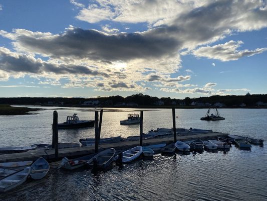 Harbor at sunset