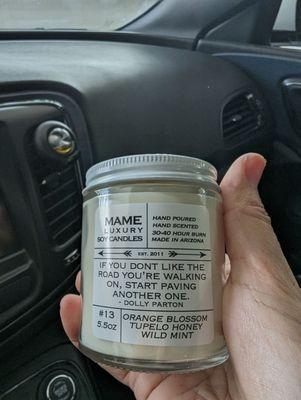 Locally made candle