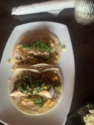 Amberjack, carnitas tacos