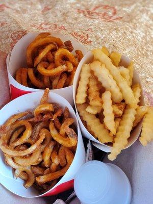 Curly Fries and Crinkle Fries