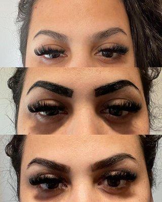 Henna Brows before, during, & after