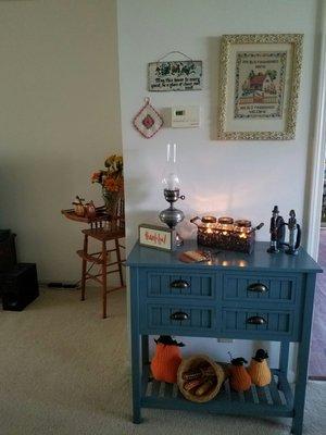 Blue console table