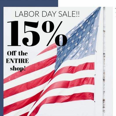 Enjoy 15% off storewide now through Labor Day.