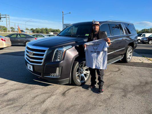 Loving his new 2017 Cadillac Escalade!