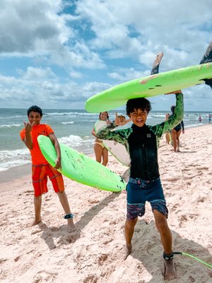 The Sandy Avocado Surf Camp offers surfing, ski boarding, yoga, and art!