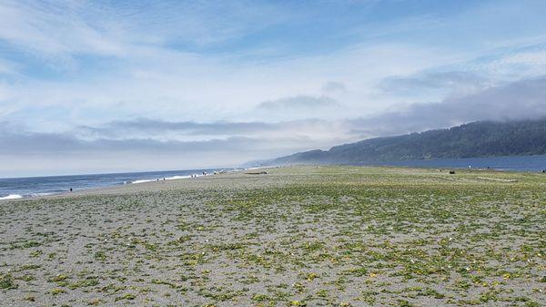 View of the peninsula that separates the lagoon from the Pacific Ocean.