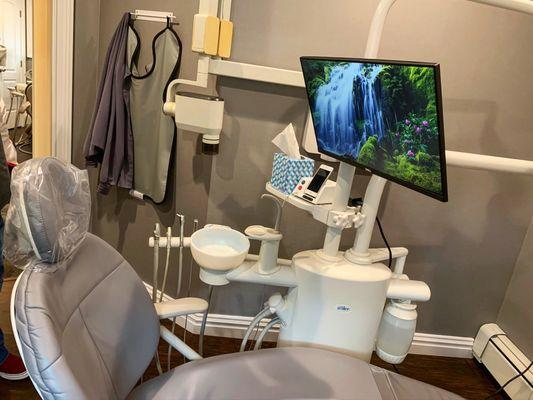 Mounted a monitor on the dental engine in one of our managed dental office's operatories.