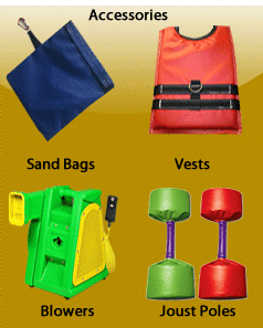 If your in need of blowers, joust poles, bungee vests, or sand bags, you can now order it through us.