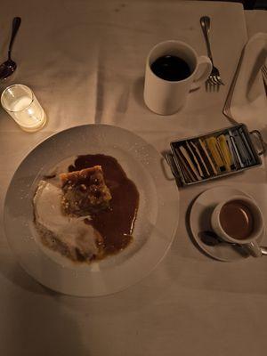 Joe Van Gogh Coffee and the Apple Bread Pudding.