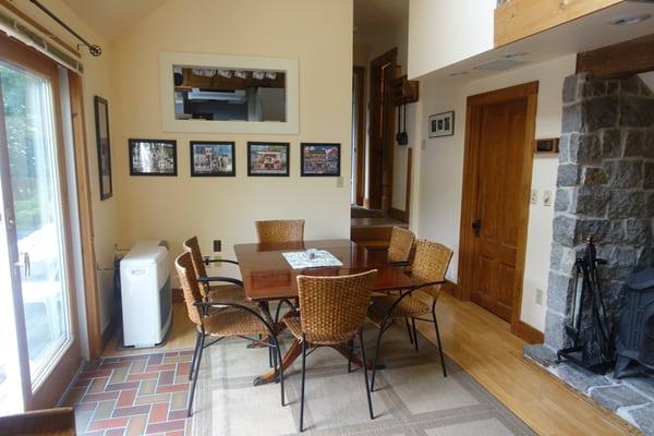 Acadia Getaway House, Eating Area with Kitchen Beyond