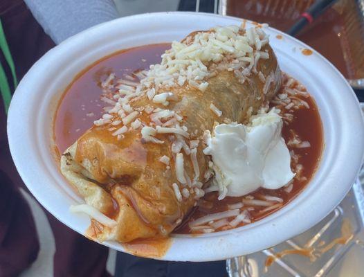 Delicious wet burrito