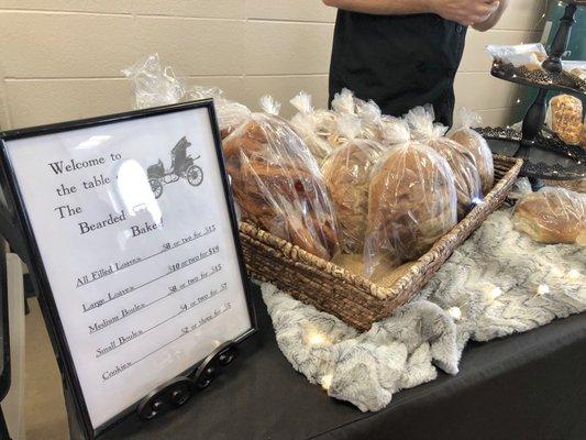 The Bearded Baker at his stand at the farmers market