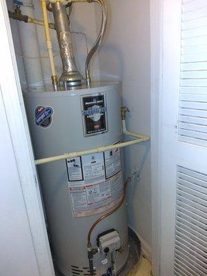 Newly installed 40 gallon water heater