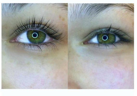 Lash lift and tint was used to create length, curl and depth.