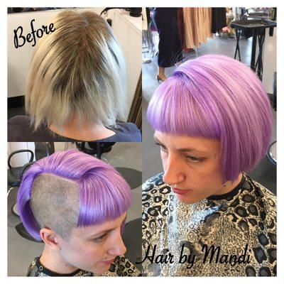 Before and after lilac color