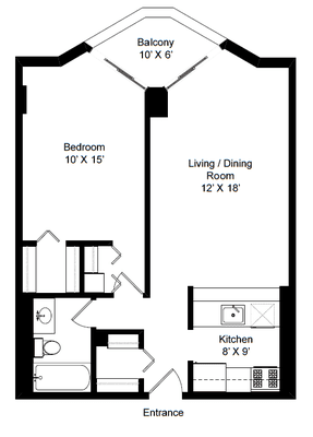 1 Bed/ 1 Bath