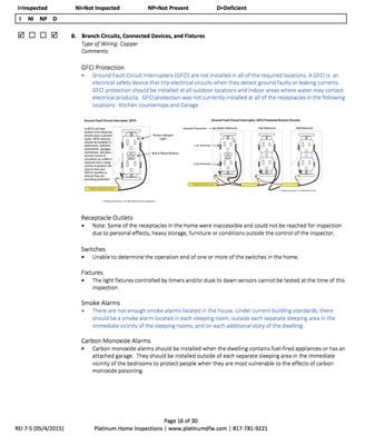 Sample inspection report page with illustrations