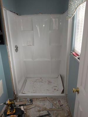 Also installed new shower faucet and plumbed it in...