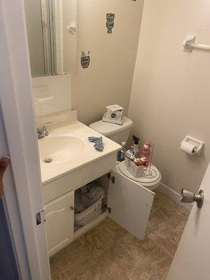 Before & after . Apartment bathroom