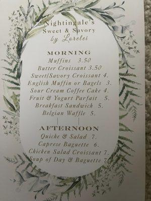 Cafe Now Open Days!

Nightingale's Sweet & Savory by Lorelei

Cafe Hours: 
Wed- Sun 8a-4-p
6-8p Evening for Scoops