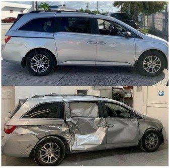 A total restoration of passenger side collision