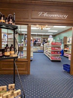 Pharmacy in back of store