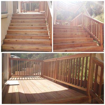 Removal of old Deck and stairs and installed a new one.