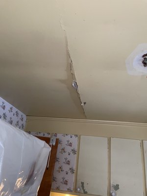 before damage from roof leak