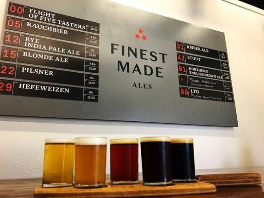 A Flight of Five Tasters for $8