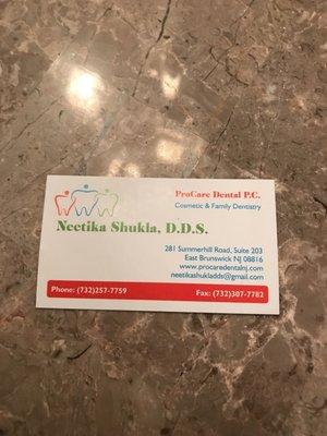 Dentist card !!!